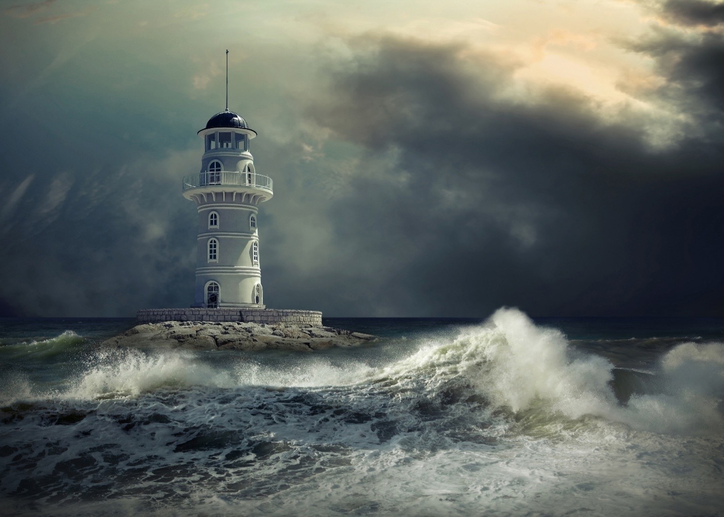 lighthouse in the storm